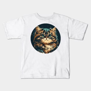 Artistic cat face Kids T-Shirt